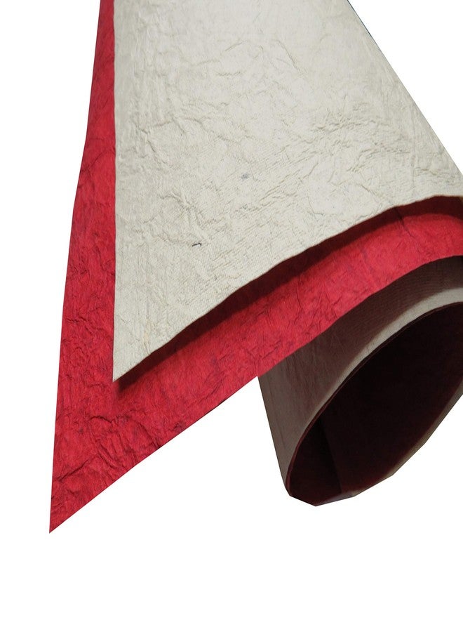 IMPRINT Big Size Decorative Sheets, Crushed/Leather Finish Pack of 4(2 Red and 2 Off White) - Image 3